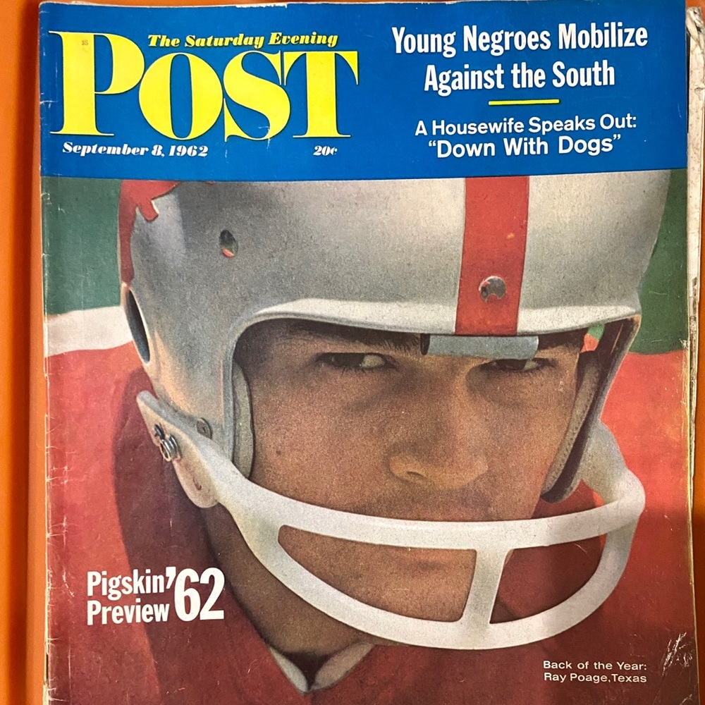 The Saturday Evening Post Sept 8 1962 Ray Poage NFL Eagles Vintage News Magazine